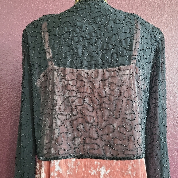 Black Beaded Sheer Cropped Jacket c.80s/90s - Picture 6 of 10